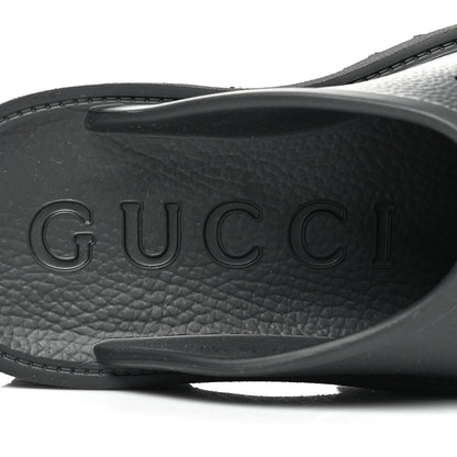 Gucci Rubber GG Monogram Perforated Elea Platform 55mm Lug Sole Sandals 39 Black 8 of 9