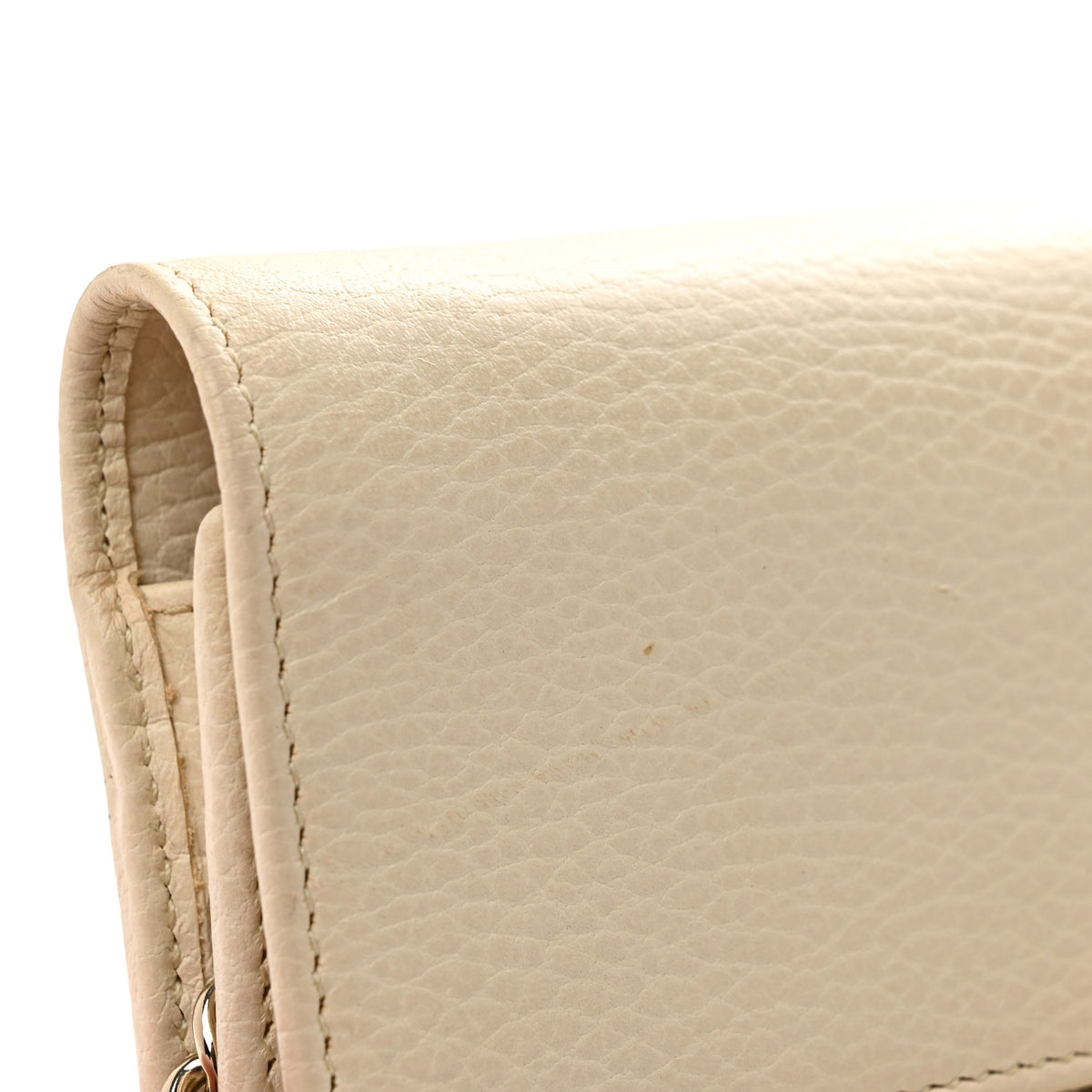 Dollar Calfskin Interlocking G Chain Wallet Ivoire