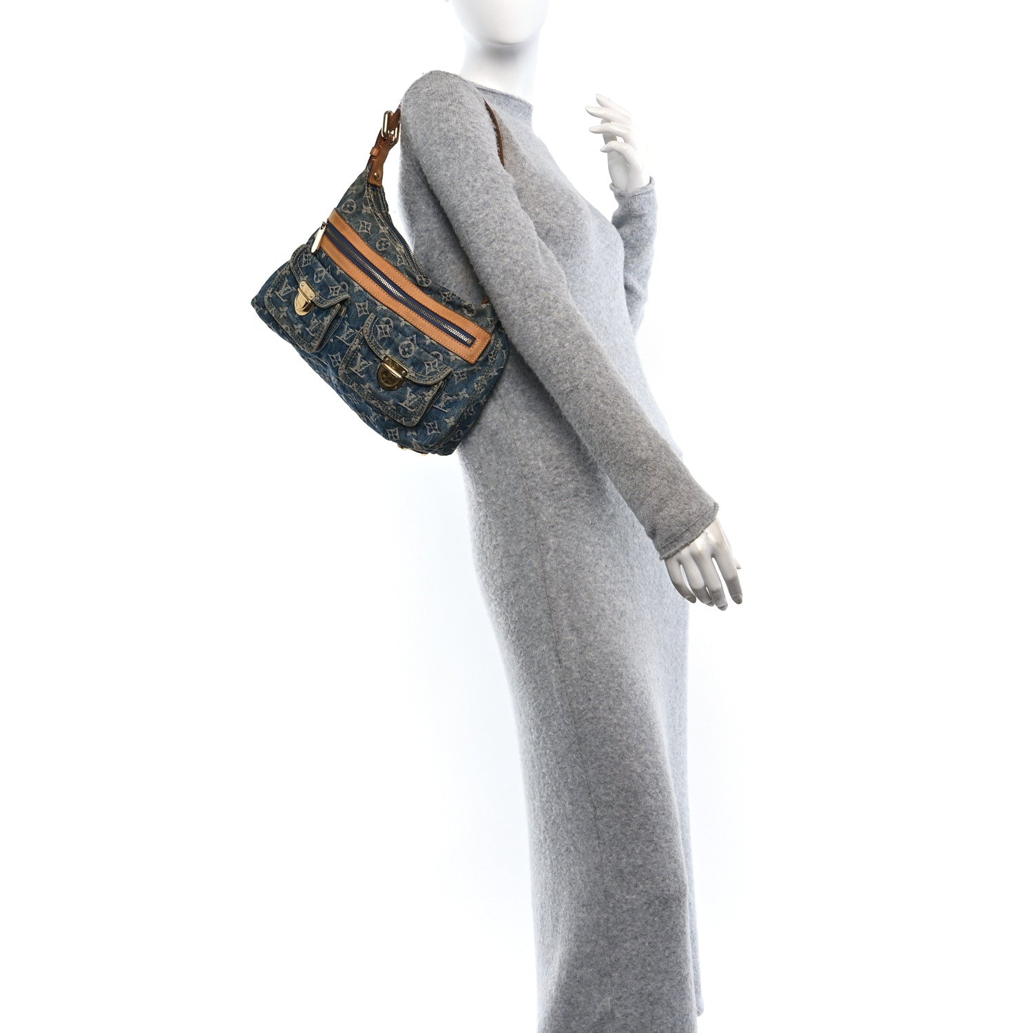 Louis Vuitton Monogram Denim Baggy PM Blue 2 of 14