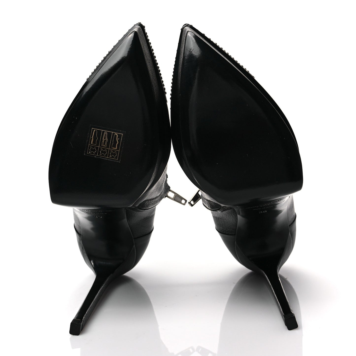 Calfskin Studded Janis 105 Boots 39 Black