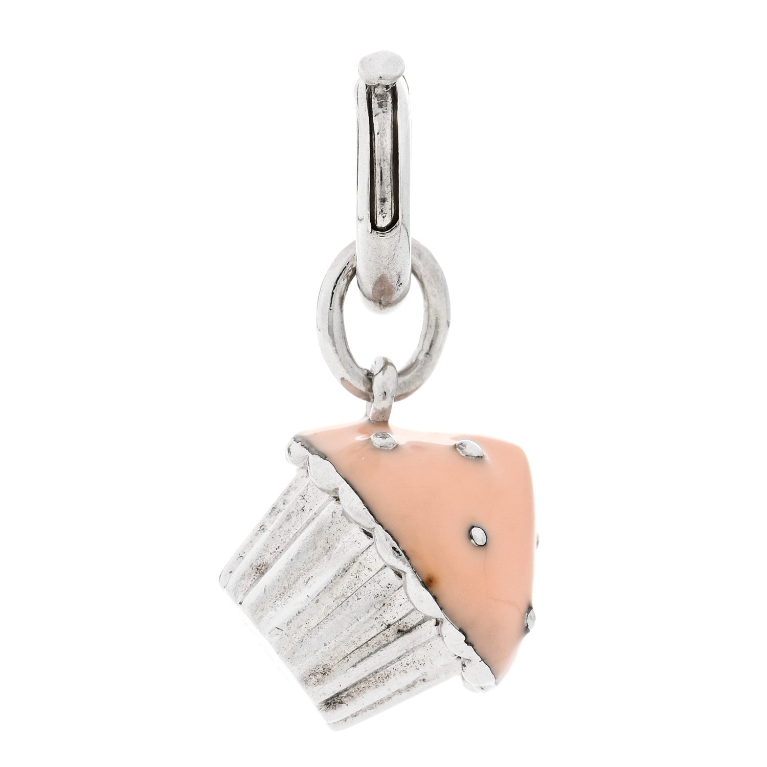 Tiffany Sterling Silver Enamel Cupcake Charm 3 of 5