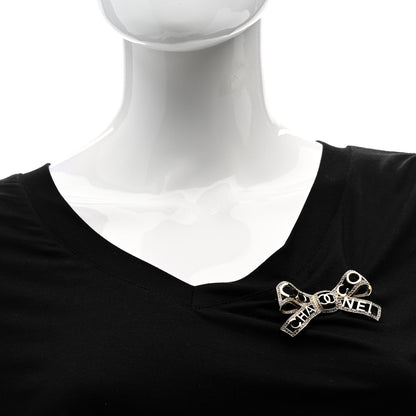 Chanel Metal Crystal Bow-tiful CC Brooch Gold 2 of 5