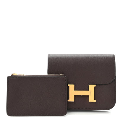 Hermes Evercolor Constance Slim Wallet Rouge Sellier 1 of 9