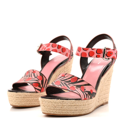 Louis Vuitton Monogram Jungle Dots Espadrille Wedge Sandals 39.5 Sugar Pink Poppy 4 of 11