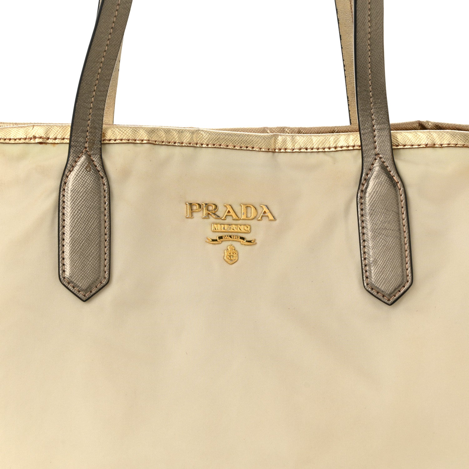 Prada Tessuto Nylon Saffiano Shopping Tote White 8 of 14