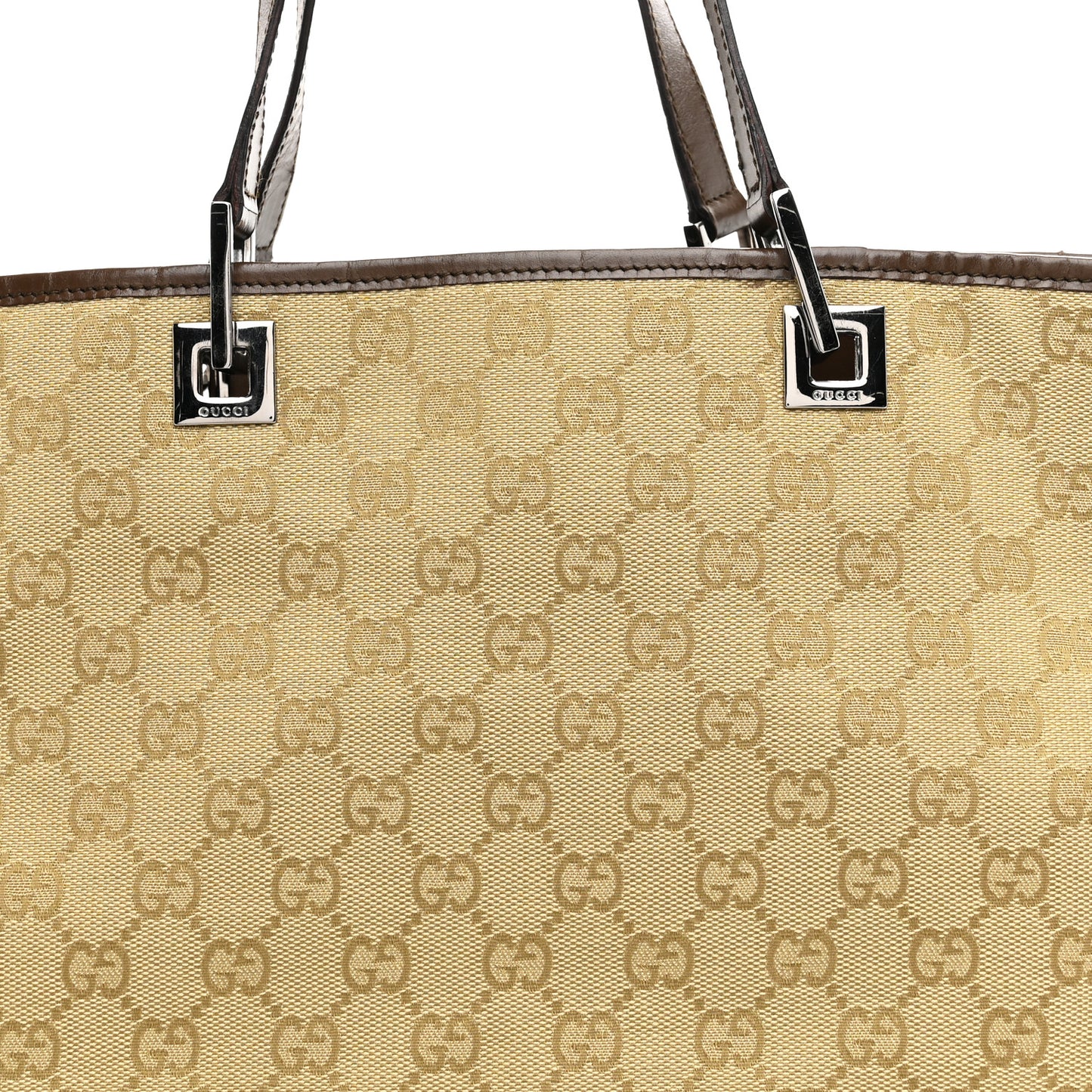 Monogram Web Large Bucket Tote Brown