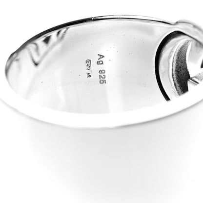 Gucci Sterling Silver 10mm Interlocking G Band Ring 54 6.75 5 of 6