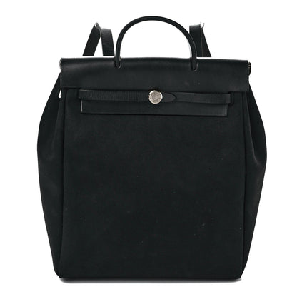 Hermes Toile Vache Calfskin Herbag 30 PM Backpack Black 2 of 11