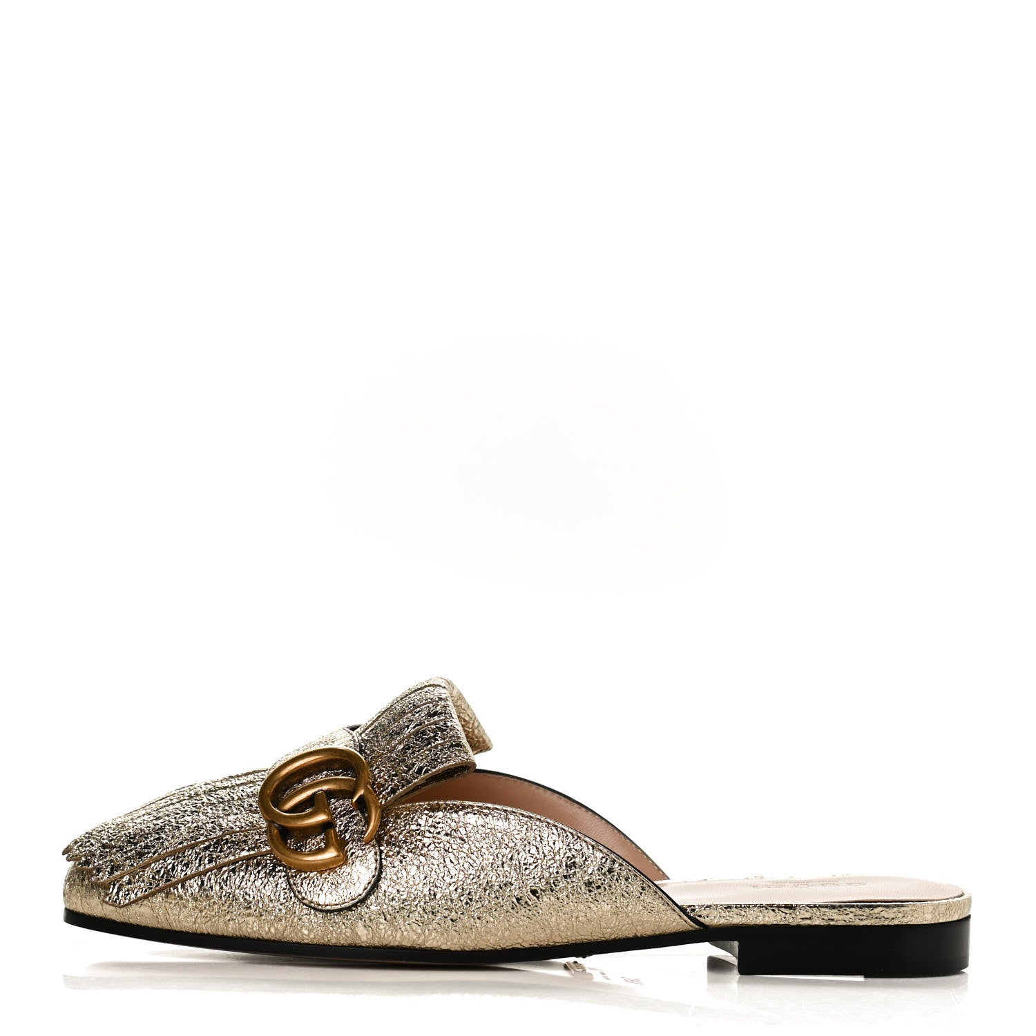 Gucci Galassia Womens GG Marmont Fringe Slippers 36.5 Platino 1 of 10