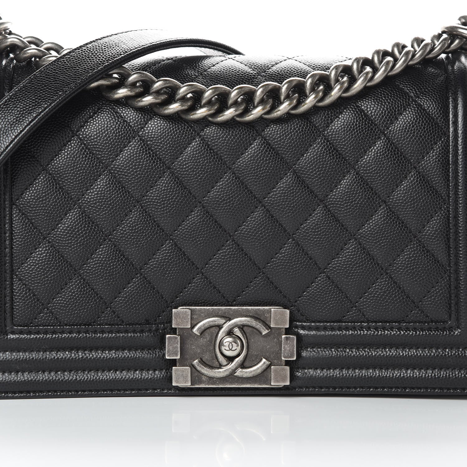 Chanel Caviar Quilted Medium Boy Flap Black 8 of 14