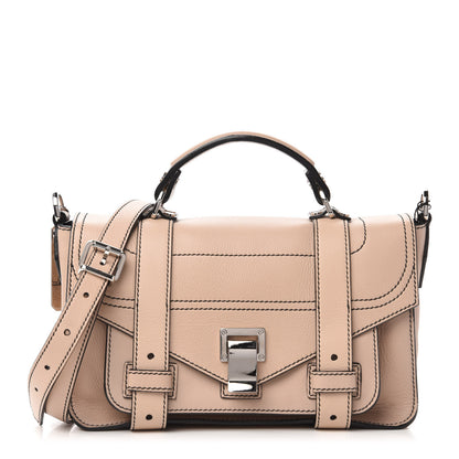 Proenza Schouler Grained Calfskin Medium Contrast Stitch PS1 Satchel Sand 1 of 9