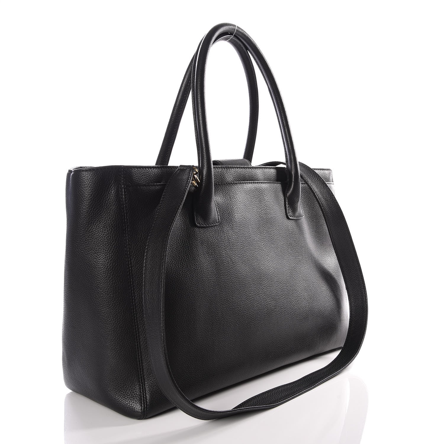 Chanel Calfskin Cerf Executive Shopper Tote Black 2 of 12