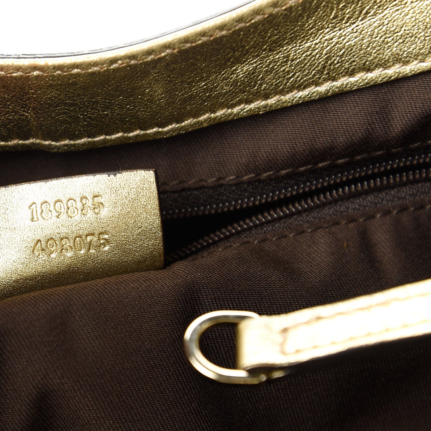 Monogram Large D Gold Hobo Metallic Gold