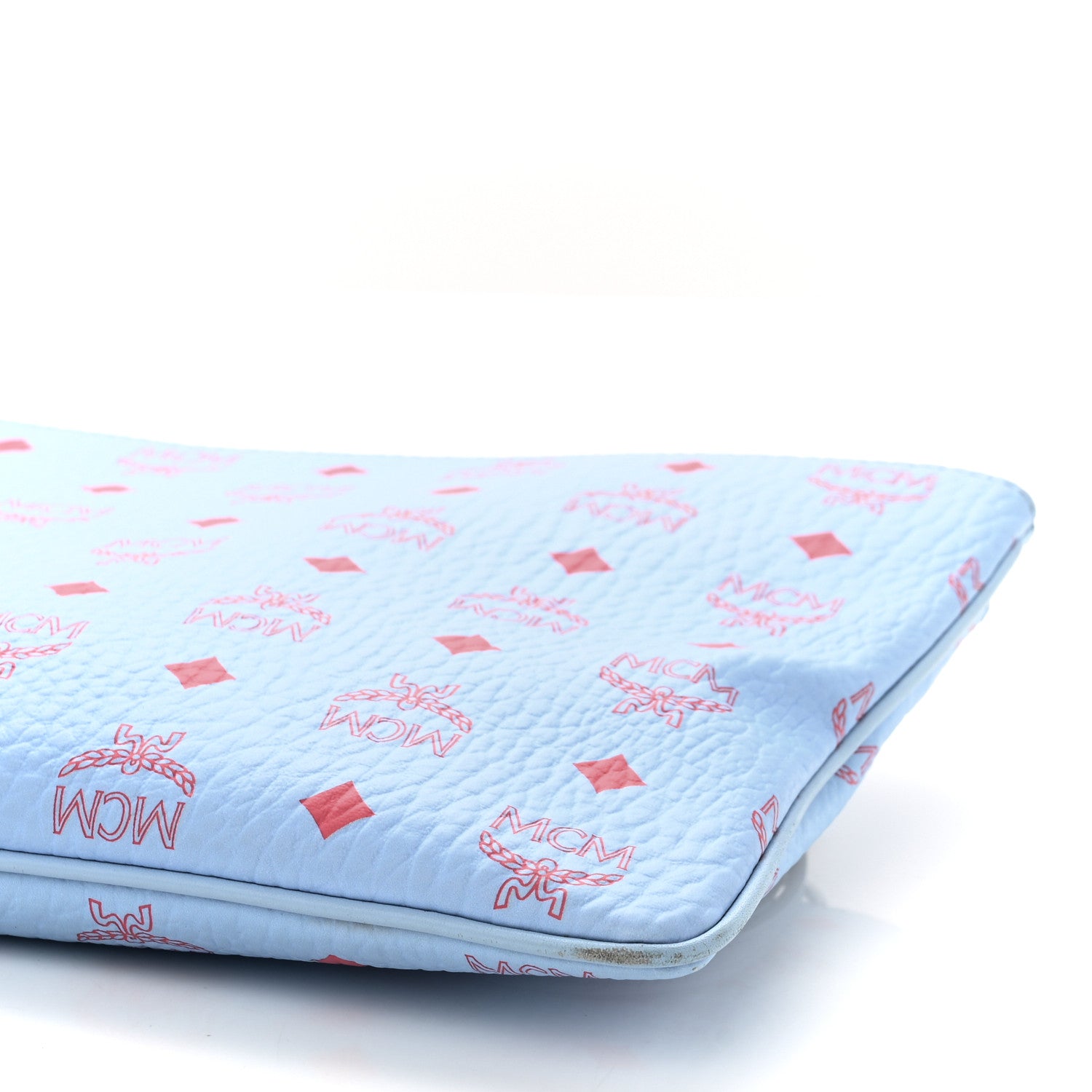 MCM Visetos Original Medium Pouch Light Blue Red 10 of 12