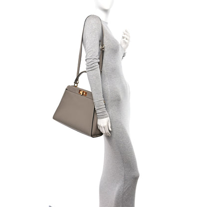 Fendi Vitello Seta Plexiglass Tortoise Medium Peekaboo Iconic Satchel Tortora 2 of 13