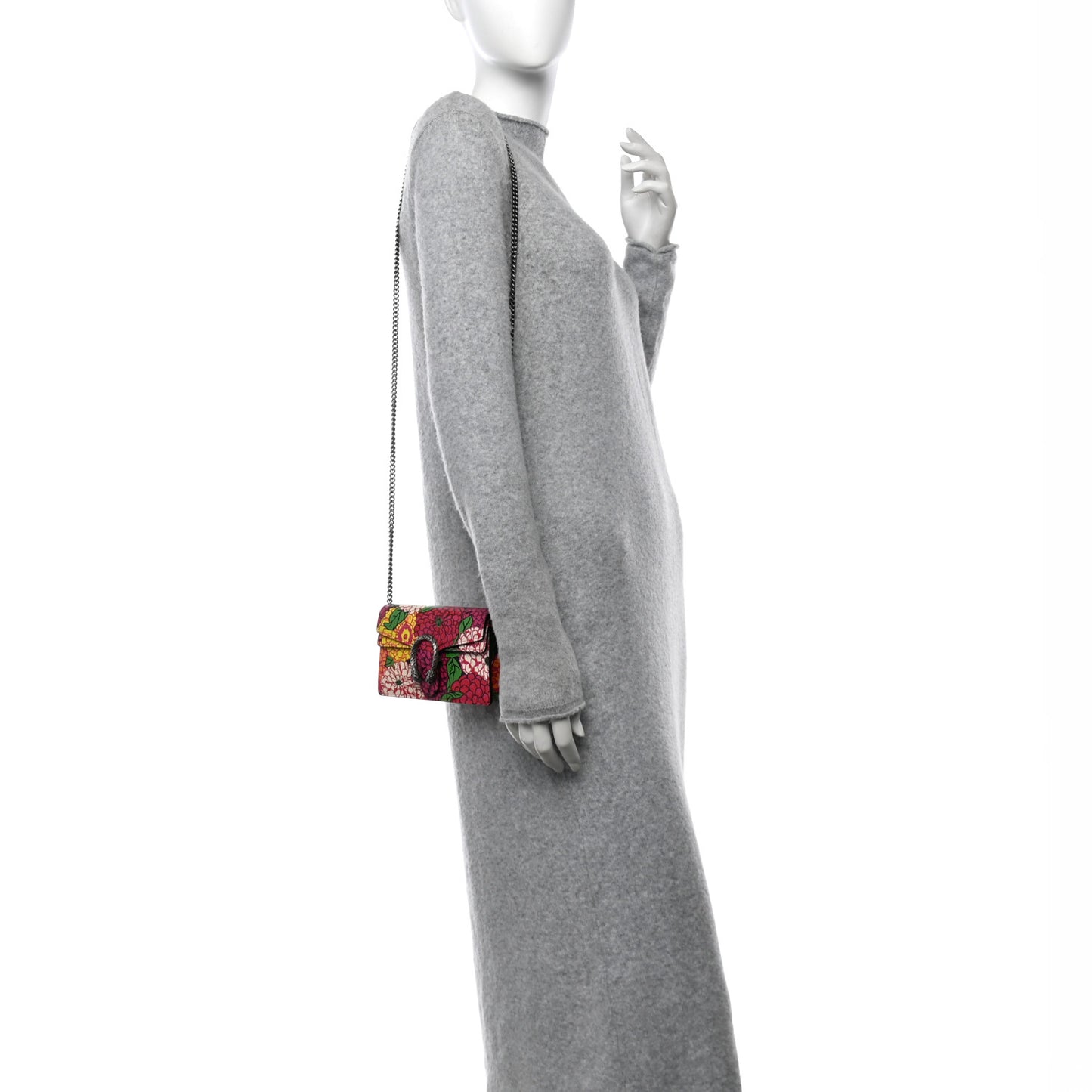 X KEN SCOTT New Shangai Calfskin Pomponica Print Super Mini Dionysus Shoulder Bag Multicolor
