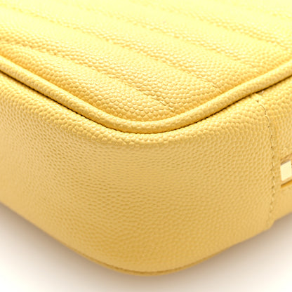 Saint Laurent Grain De Poudre Matelasse Monogram Mini Lou Camera Bag Light Chartreuse 9 of 9