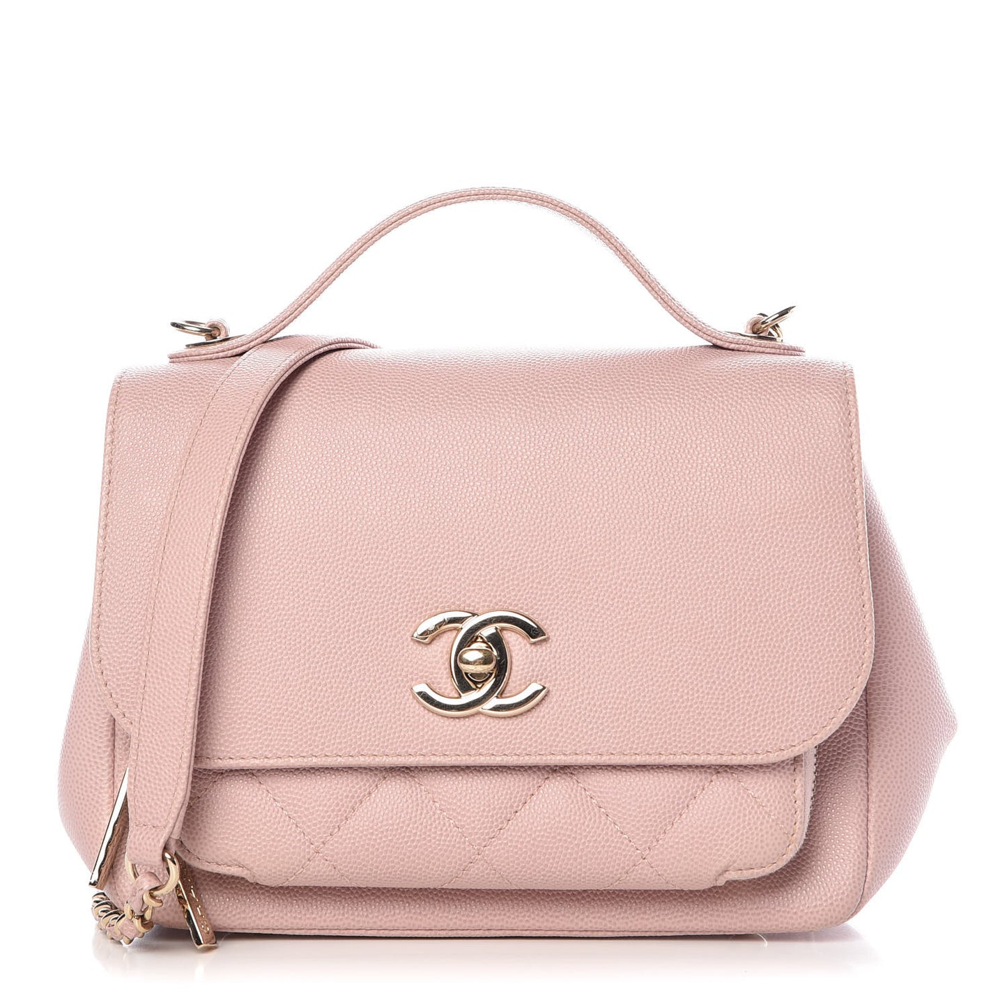 Caviar Quilted Small Business Affinity Flap Light Pink