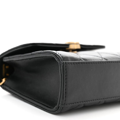 Chanel Lambskin Enamel Quilted Top Handle Flap With Chain Black 9 of 11