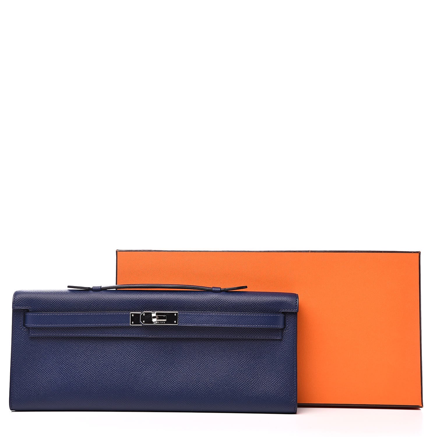 Hermes Epsom Kelly Cut Clutch Pochette Bleu Saphir 10 of 10