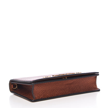 Christian Dior Metallic Grained Calfskin J'adior Clutch Deep Orange 4 of 10