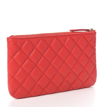 Chanel Caviar Quilted Cosmetic Case Red 2 of 7