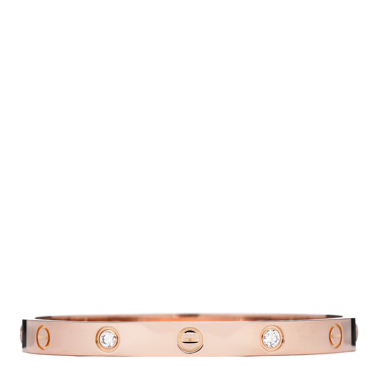 18K Pink Gold 4 Diamond LOVE Bracelet 17