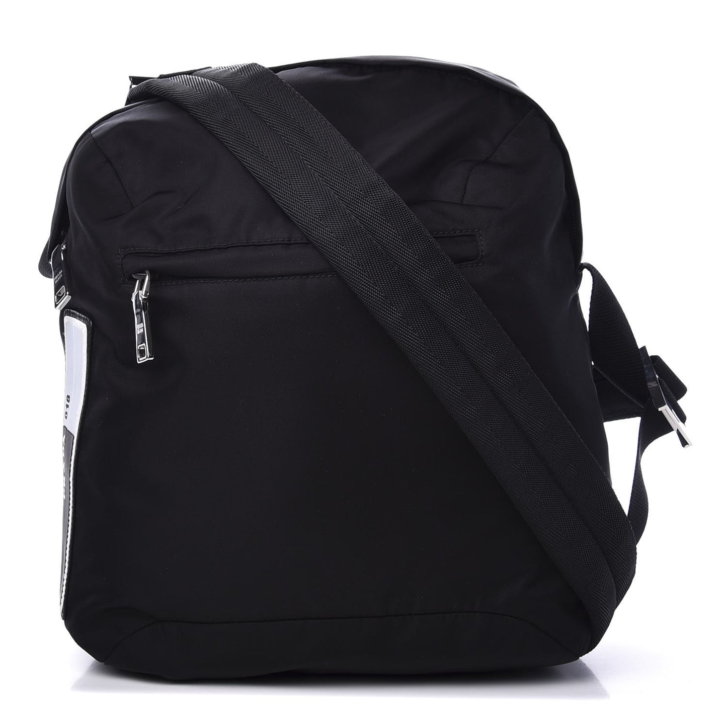 Tessuto Nylon Flat Messenger Bag Black