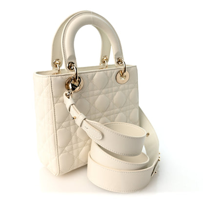 Christian Dior Lambskin Cannage Small My ABCDior Lady Dior White 3 of 10