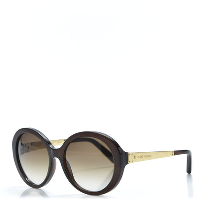 Louis Vuitton Petit Soupcon Rond Sunglasses Z0490W Brown Glitter 1 of 8