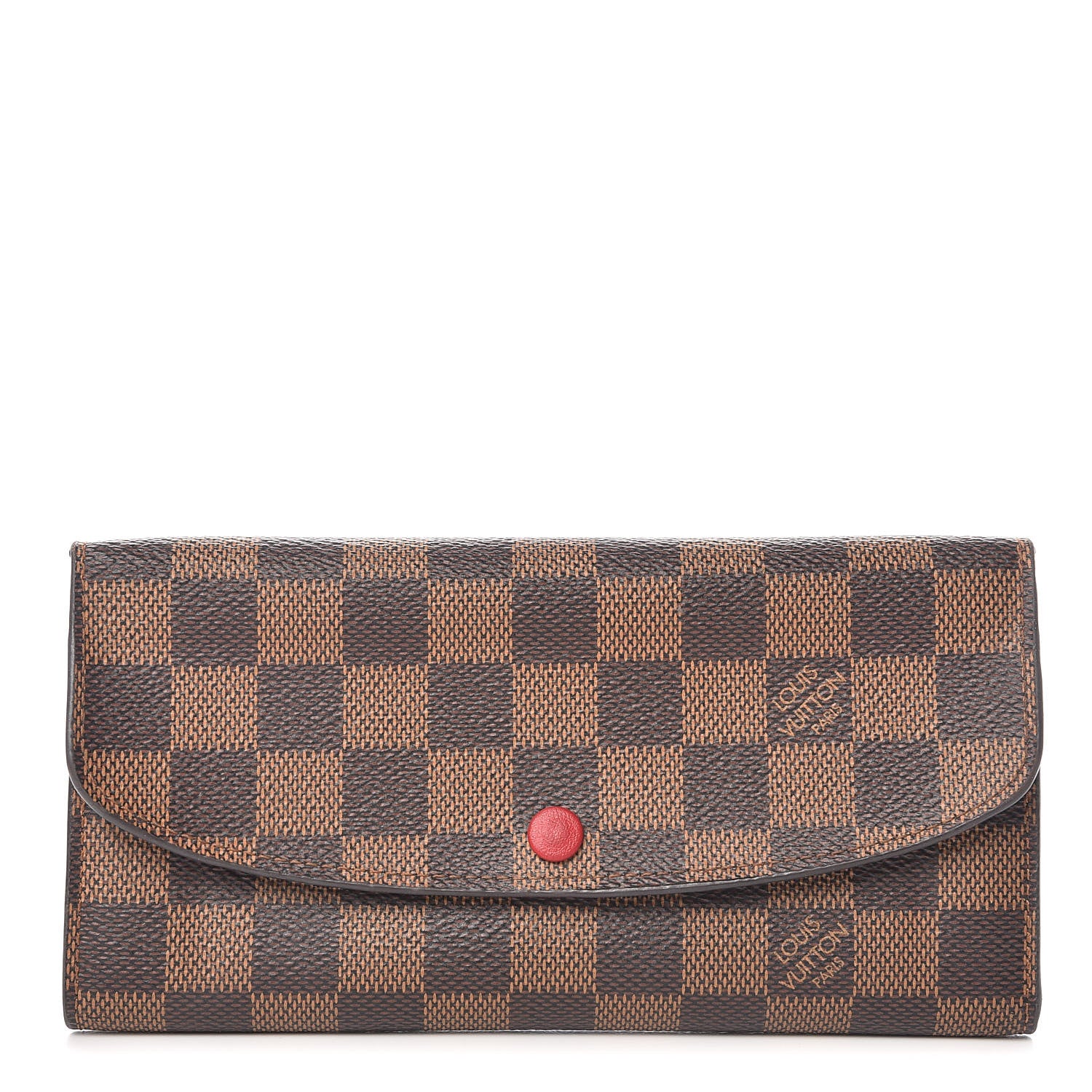 Louis Vuitton Damier Ebene Emilie Wallet Red 1 of 13