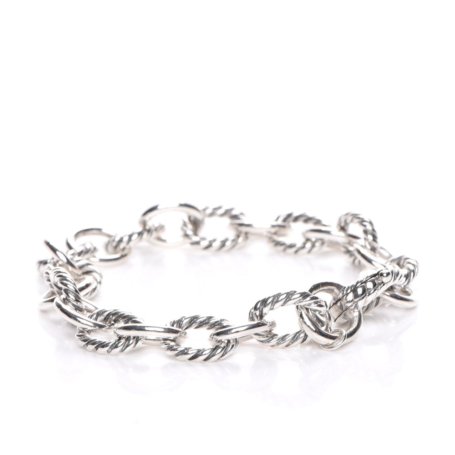 David Yurman Sterling Silver 10mm Medium Oval Link Bracelet 3 of 6