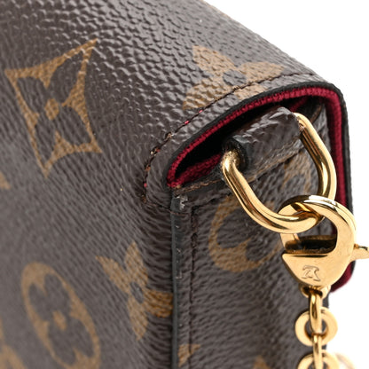 Louis Vuitton Monogram Pochette Felicie Chain Wallet Fuchsia 10 of 10