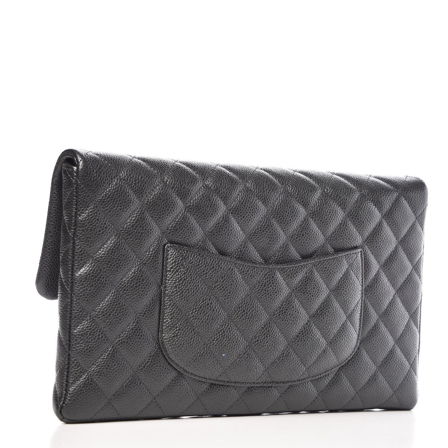Caviar Quilted Clutch Dark Grey