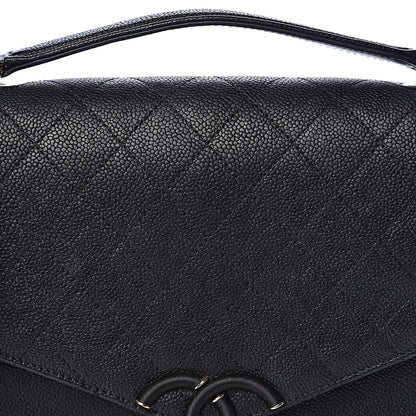 Chanel Grained Calfskin Quilted Medium Cuba Top Handle Flap Black 11 of 14