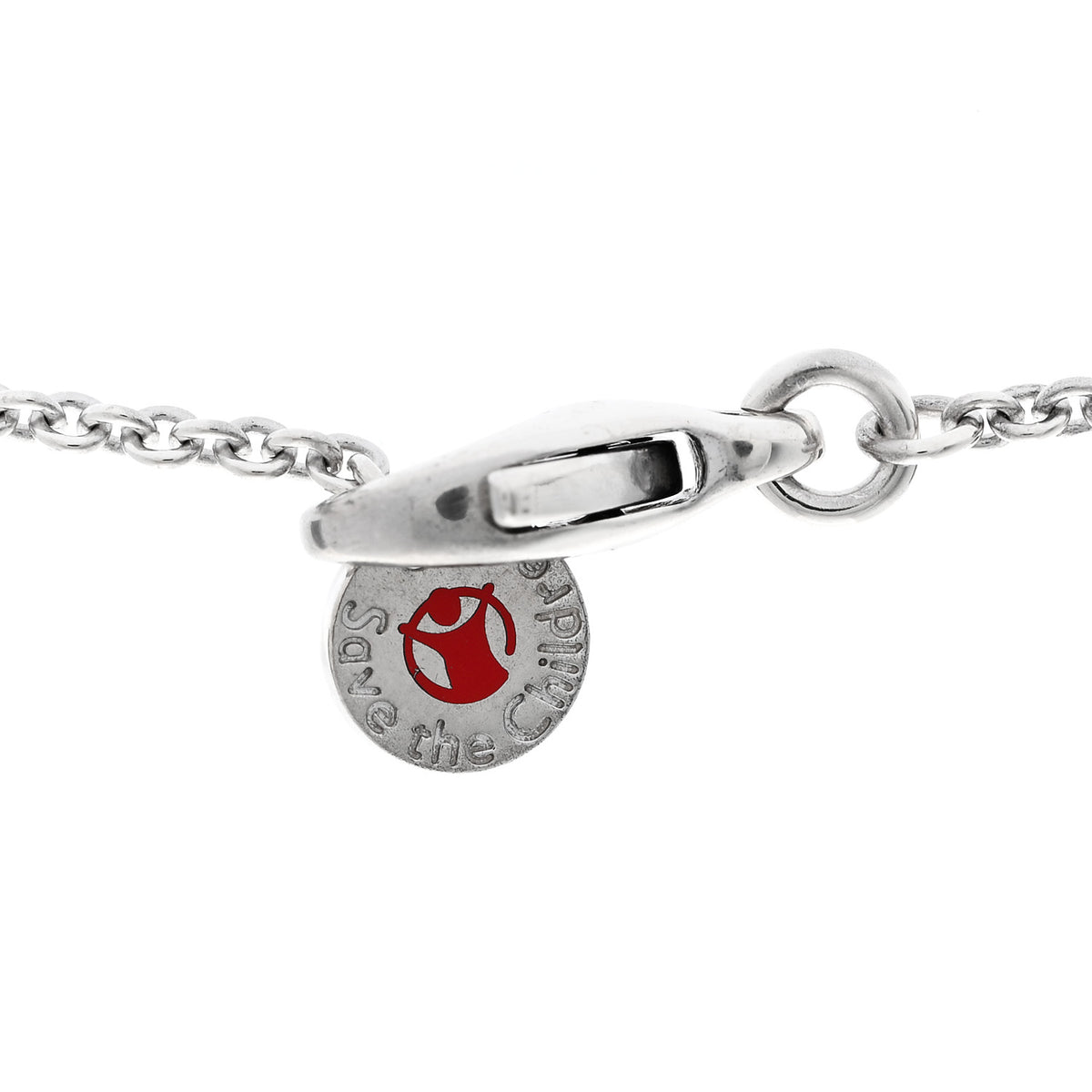 Bulgari Sterling Silver Ceramic Save The Children Pendant Necklace 6 of 7