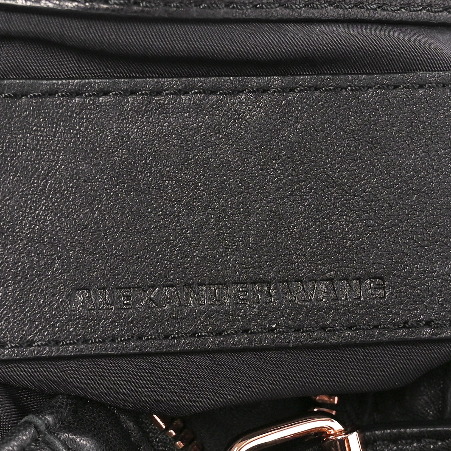 Alexander Wang Lambskin Marti Backpack Bag Washed Black Rose Gold Hardware 6 of 9