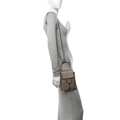 Chloe Suede Calfskin Mini Faye Bracelet Bag Motty Grey 2 of 12