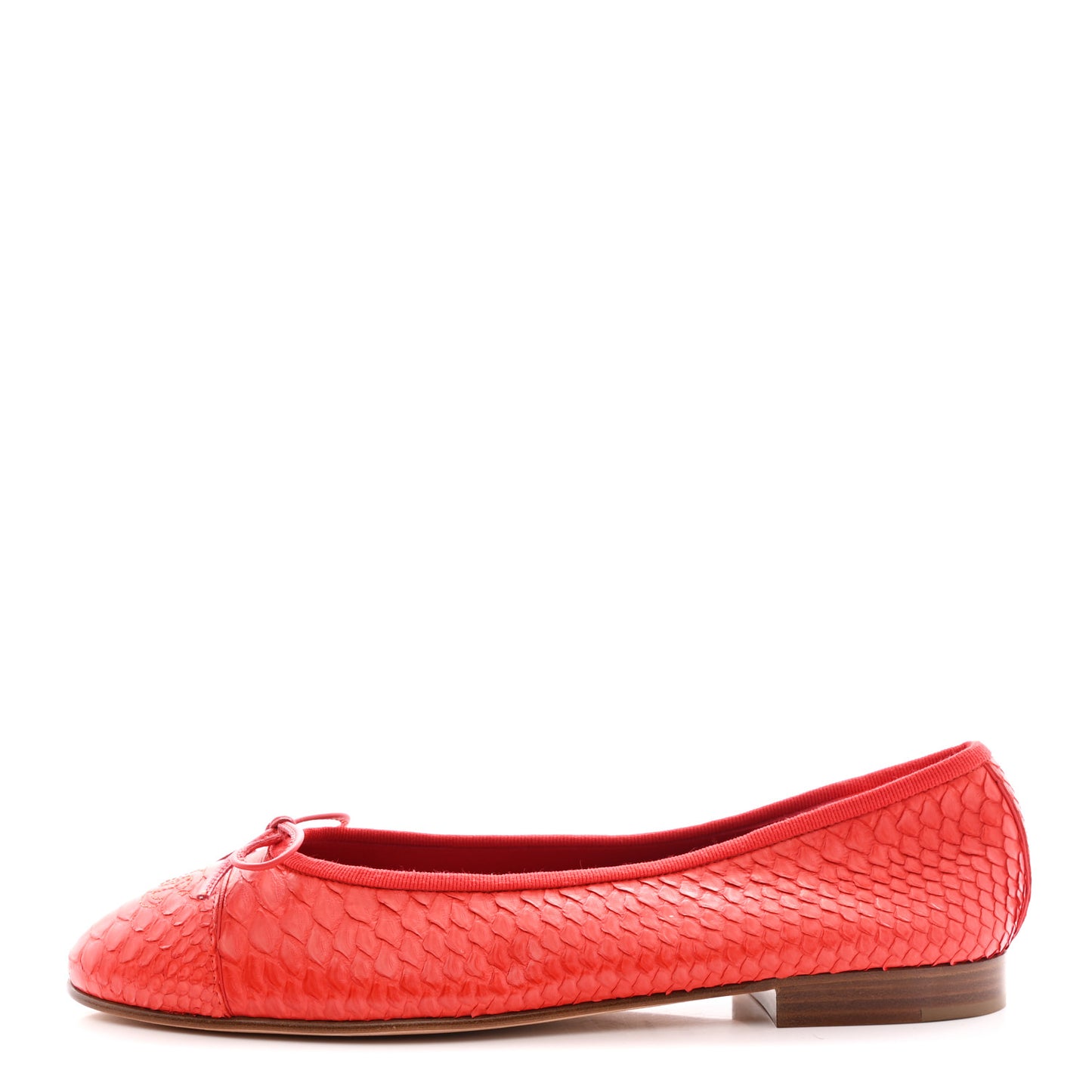 Snakeskin Cap Toe CC Ballerina Flats 40 Red