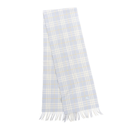 Burberry Lambswool Check Fringe Scarf Light Blue 2 of 5