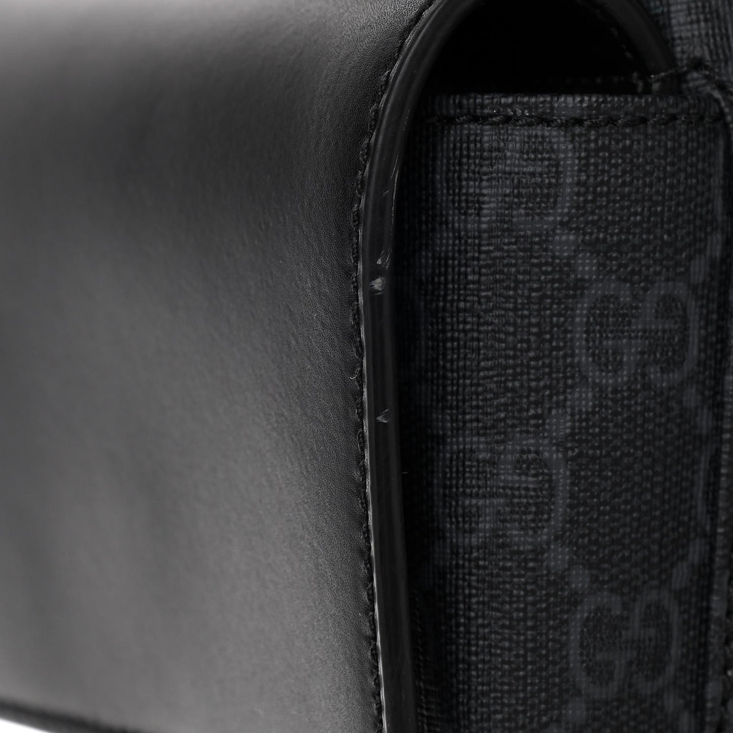 Soft GG Supreme Monogram Appia Calfskin Web Double Buckle Backpack Black