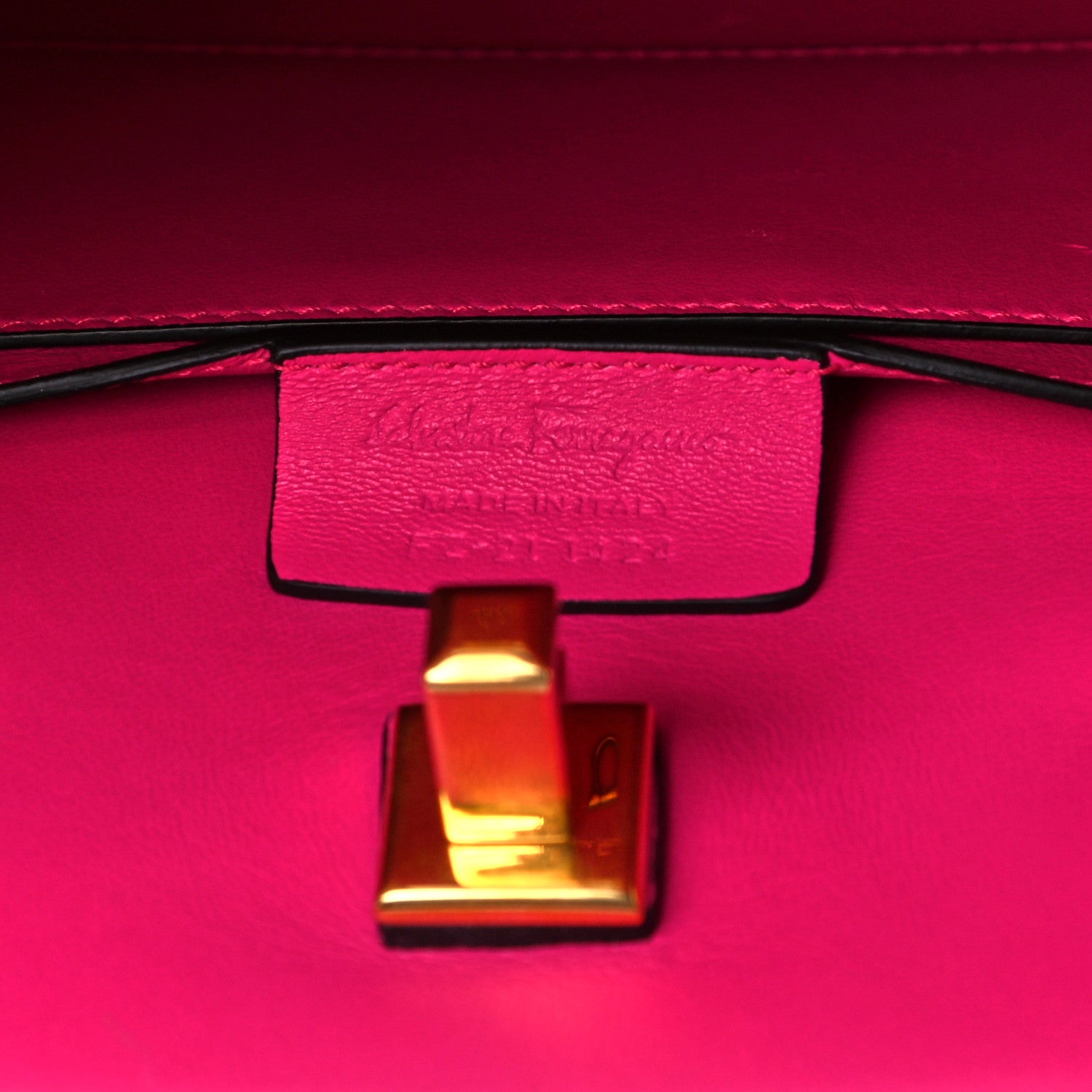 Salvatore Ferragamo Hammered Calfskin Small The Studio Box Bag Hot Pink 5 of 7