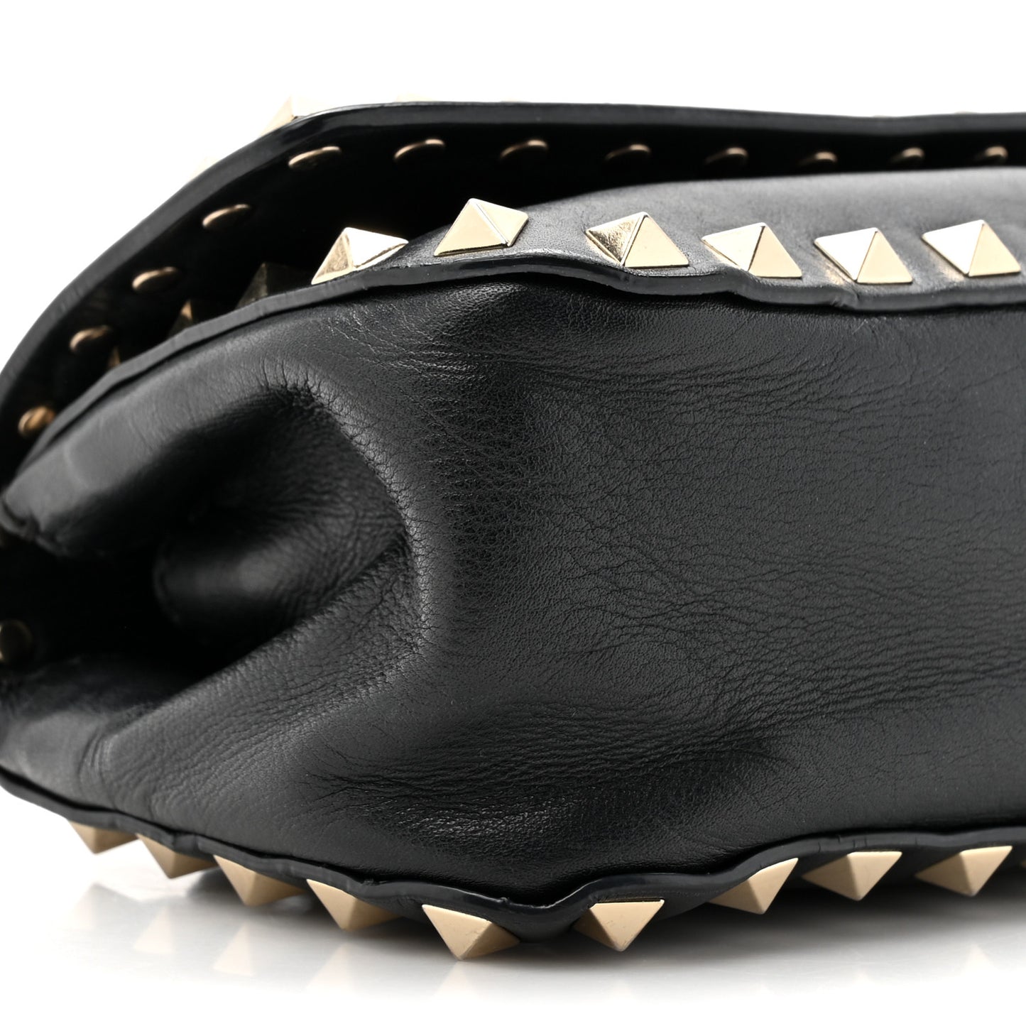 Calfskin Rockstud Belt Bag Black