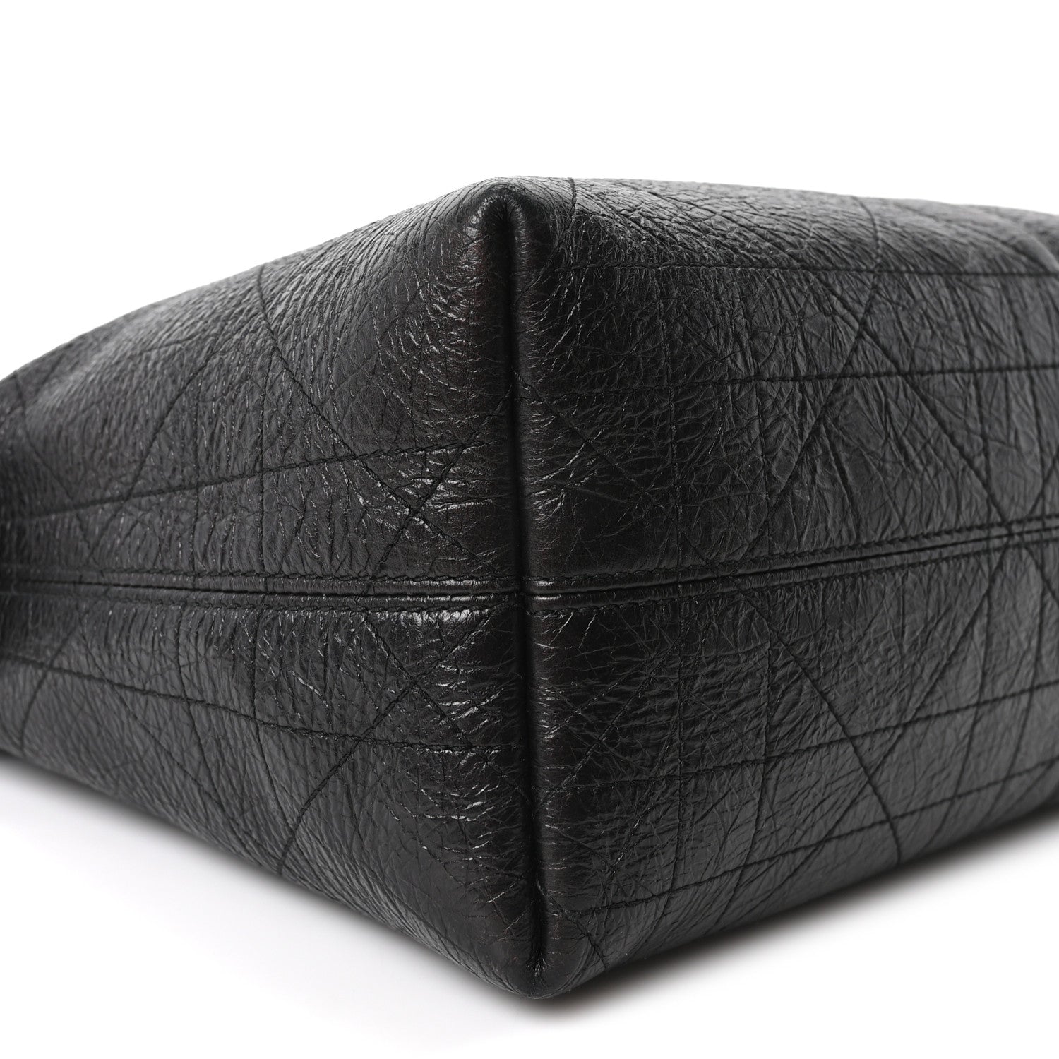 Christian Dior Grained Calfskin Flat Macrocannage Medium Voyage Bag Black 9 of 10