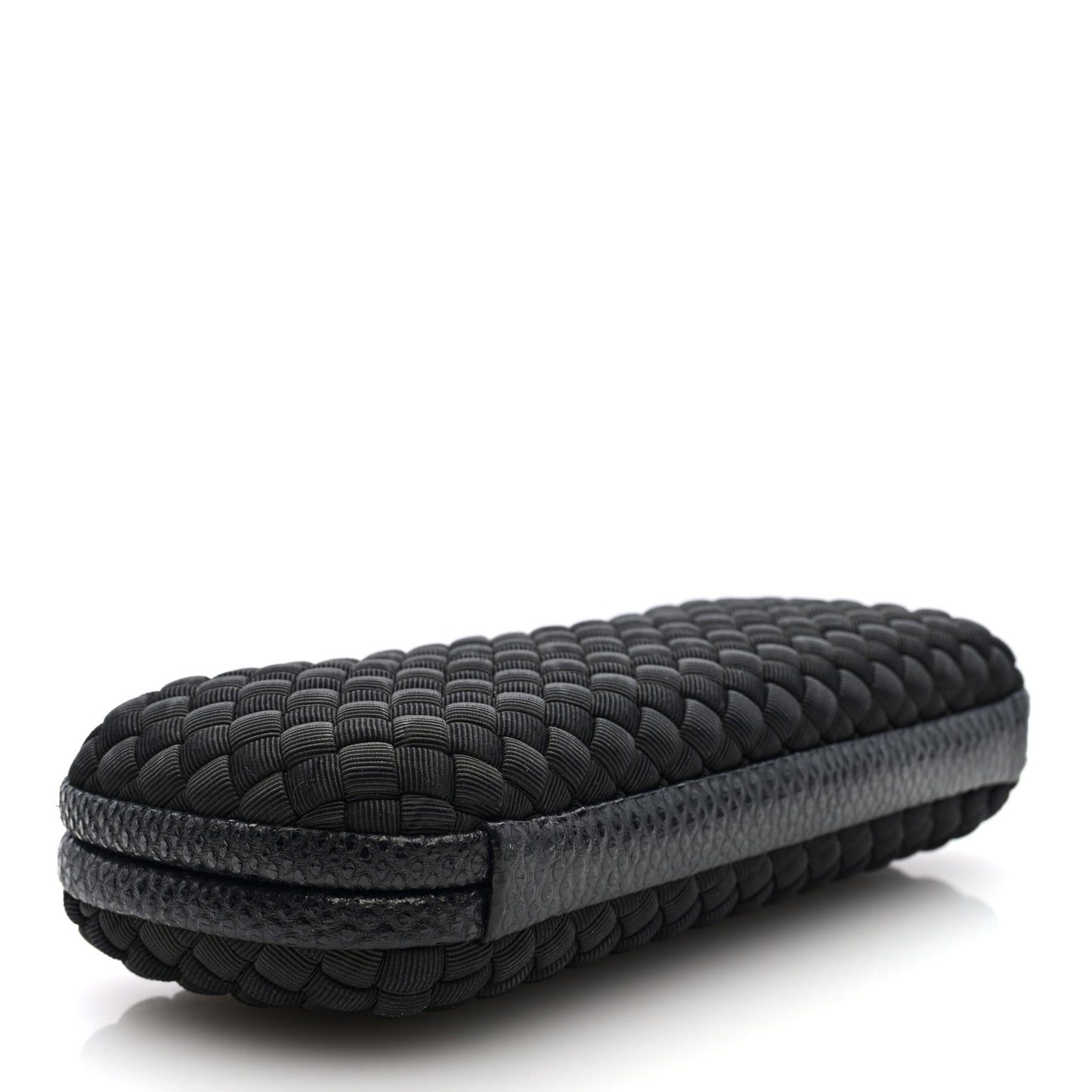 Silk Faille Ayers Intreccio Impero Stretch Knot Clutch Black