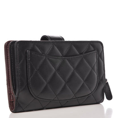 Chanel Lambskin Quilted Zipped Pocket Wallet Black 3 of 9