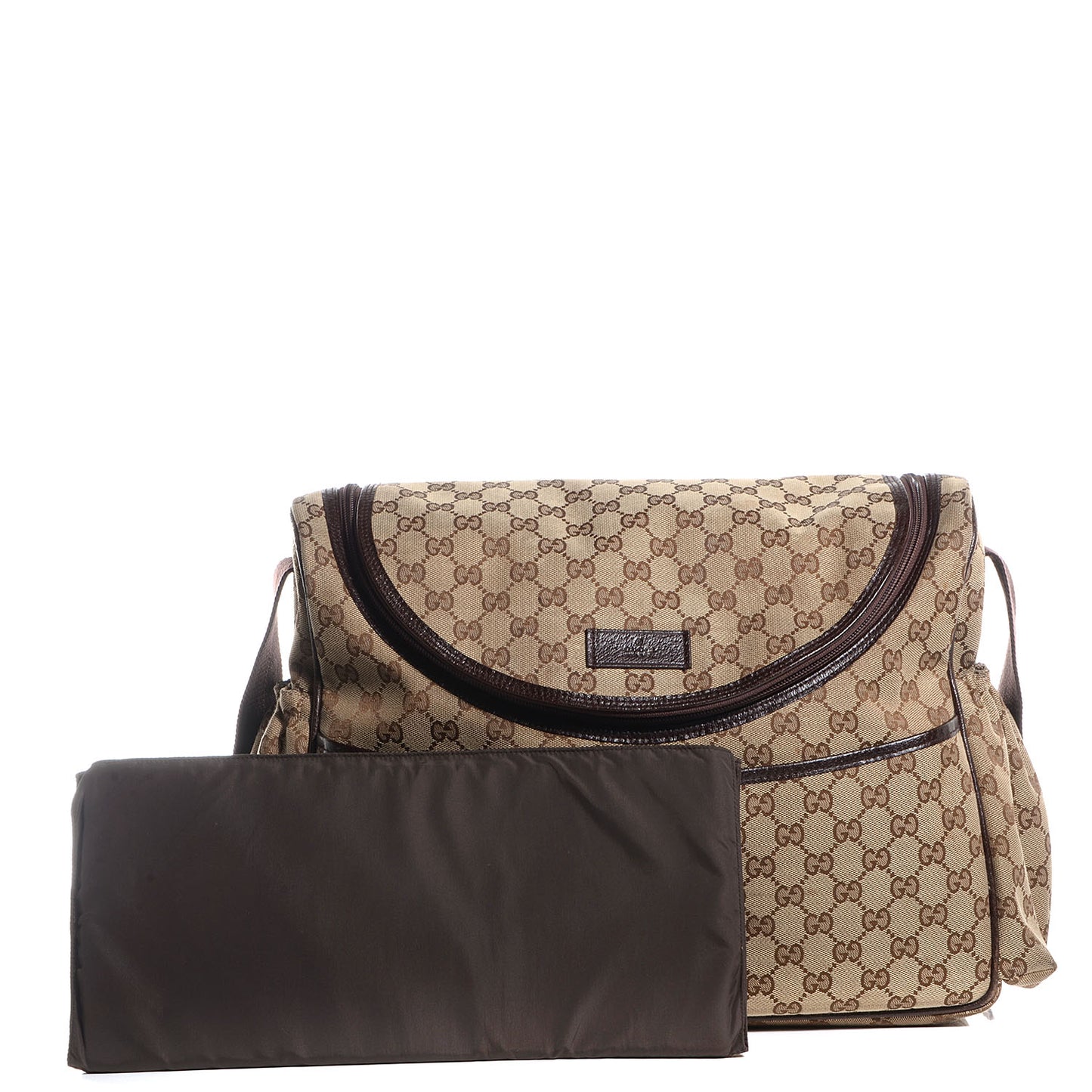 Monogram Natural Pigskin Large Diaper Bag Beige Ebony Cocoa Dark Chocolate