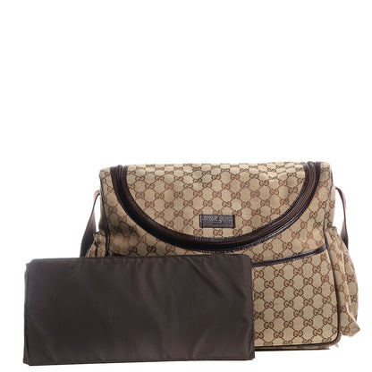 Gucci Monogram Natural Pigskin Large Diaper Bag Beige Ebony Cocoa Dark Chocolate 8 of 8