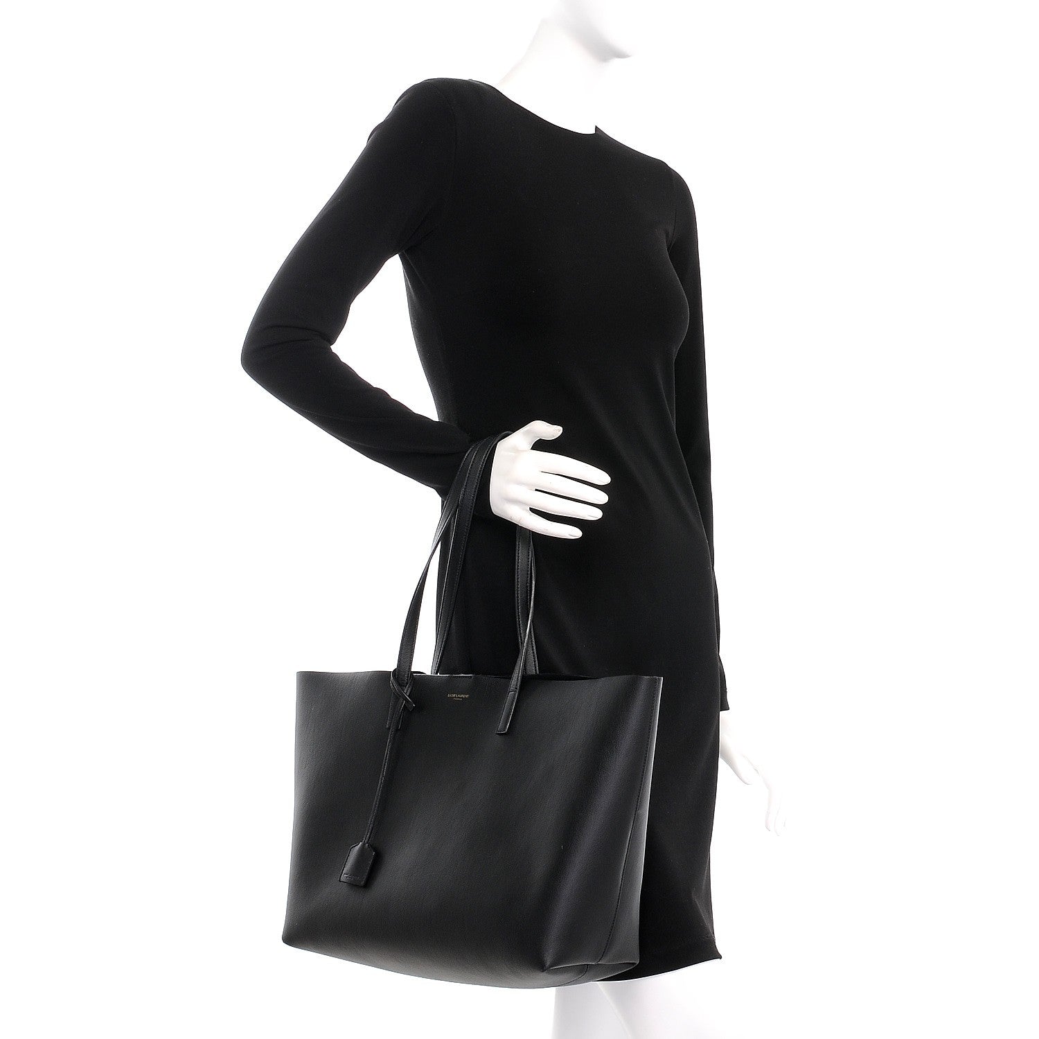 Saint Laurent Calfskin Large Shopping Tote Black 2 of 9