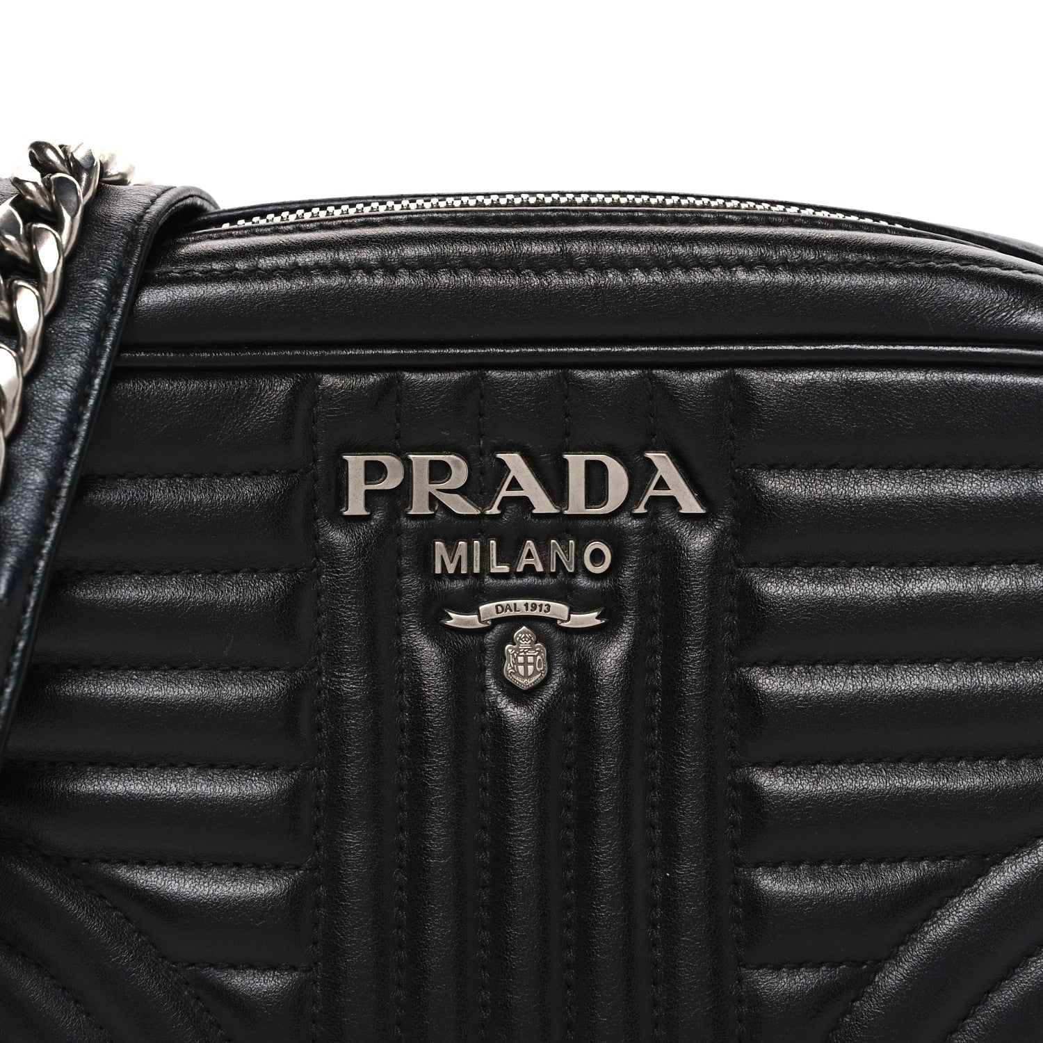 Prada Soft Calfskin Diagramme Camera Bag Black 7 of 10